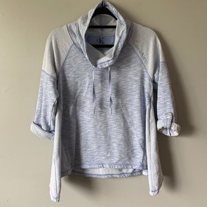 Calvin Klein blue cowl neck hi low sweater